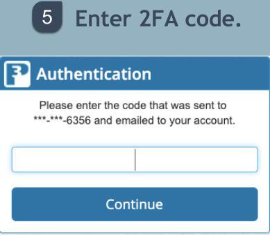 Enter 2FA code. 5